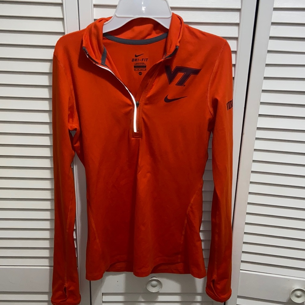 Orange Nike Virginia Tech quarter zip- Size XS